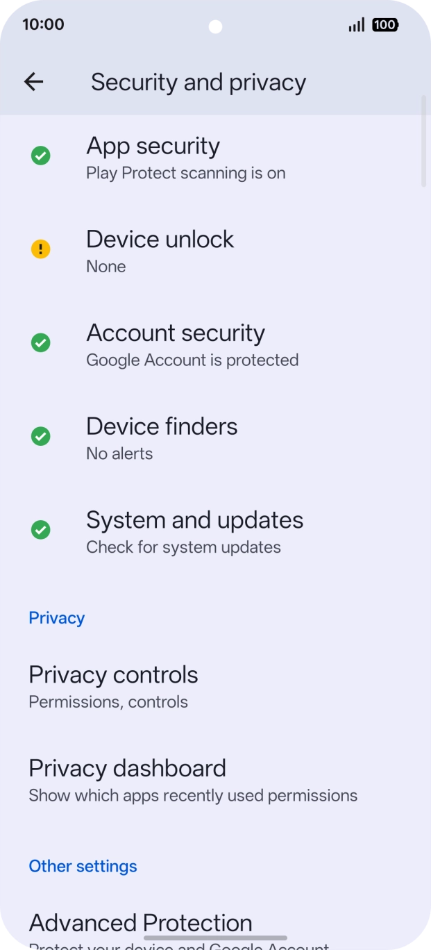 Press Device unlock. Press Device unlock.