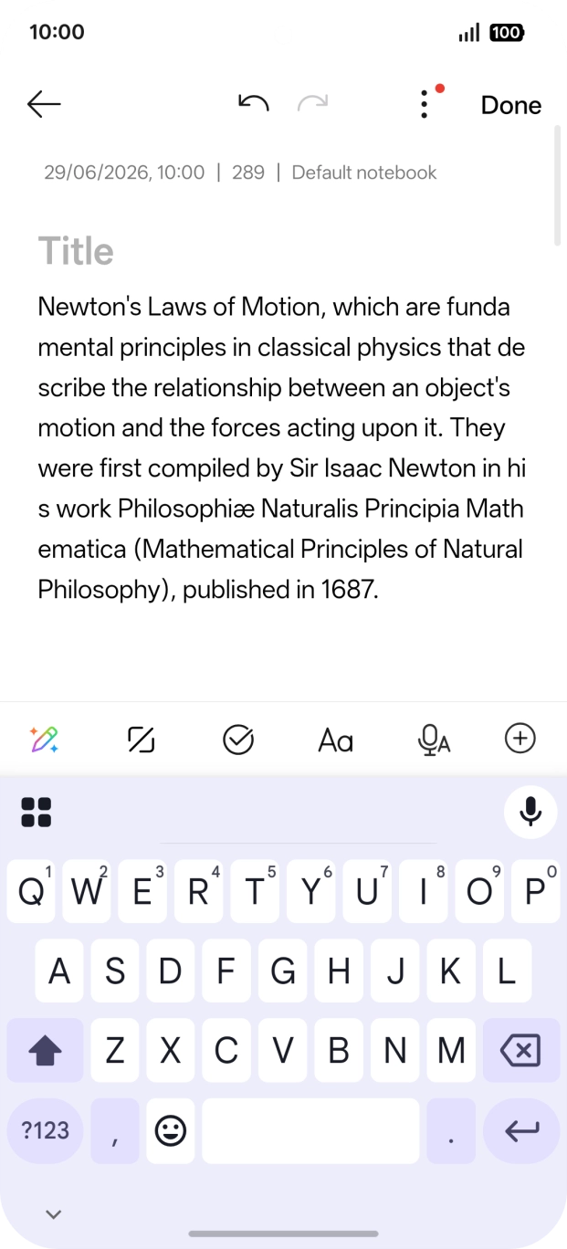 Press the AI icon. Press the AI icon.