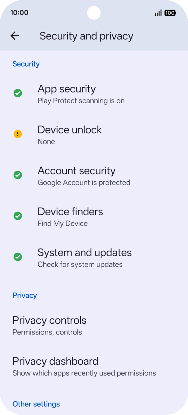 Press Device unlock. Press Device unlock.