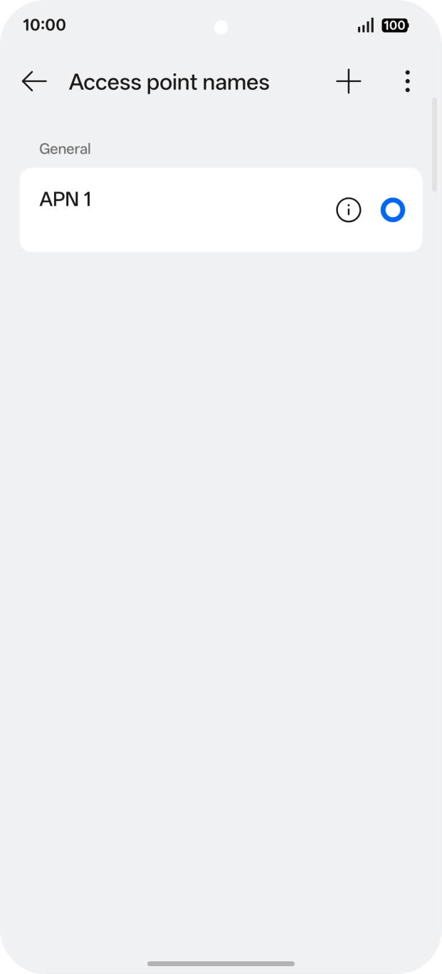 Press the new data connection icon.