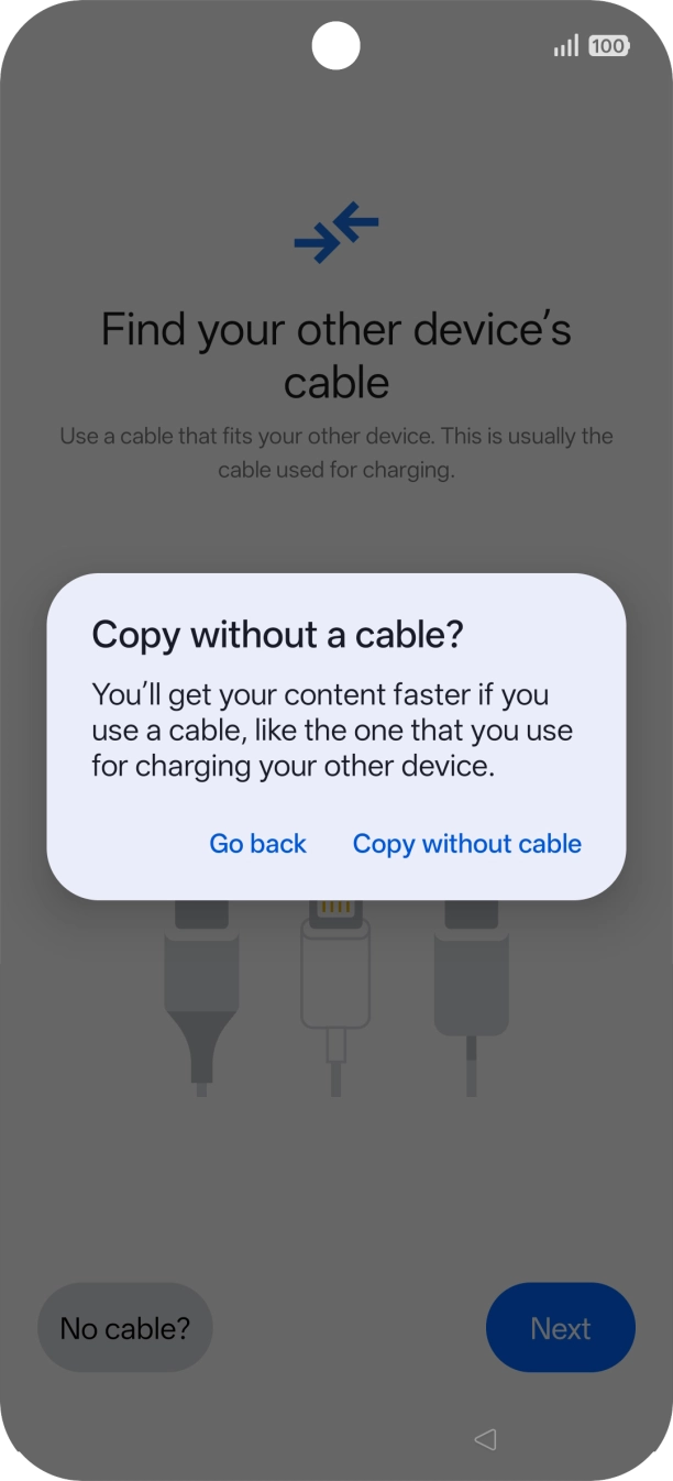 Press Copy without cable.