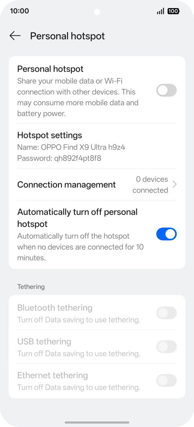 Press Hotspot settings. Press Hotspot settings.