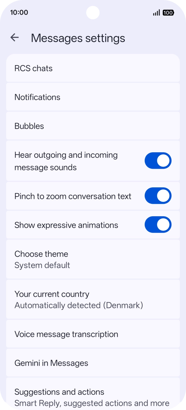 Press Gemini in Messages. Press Gemini in Messages.