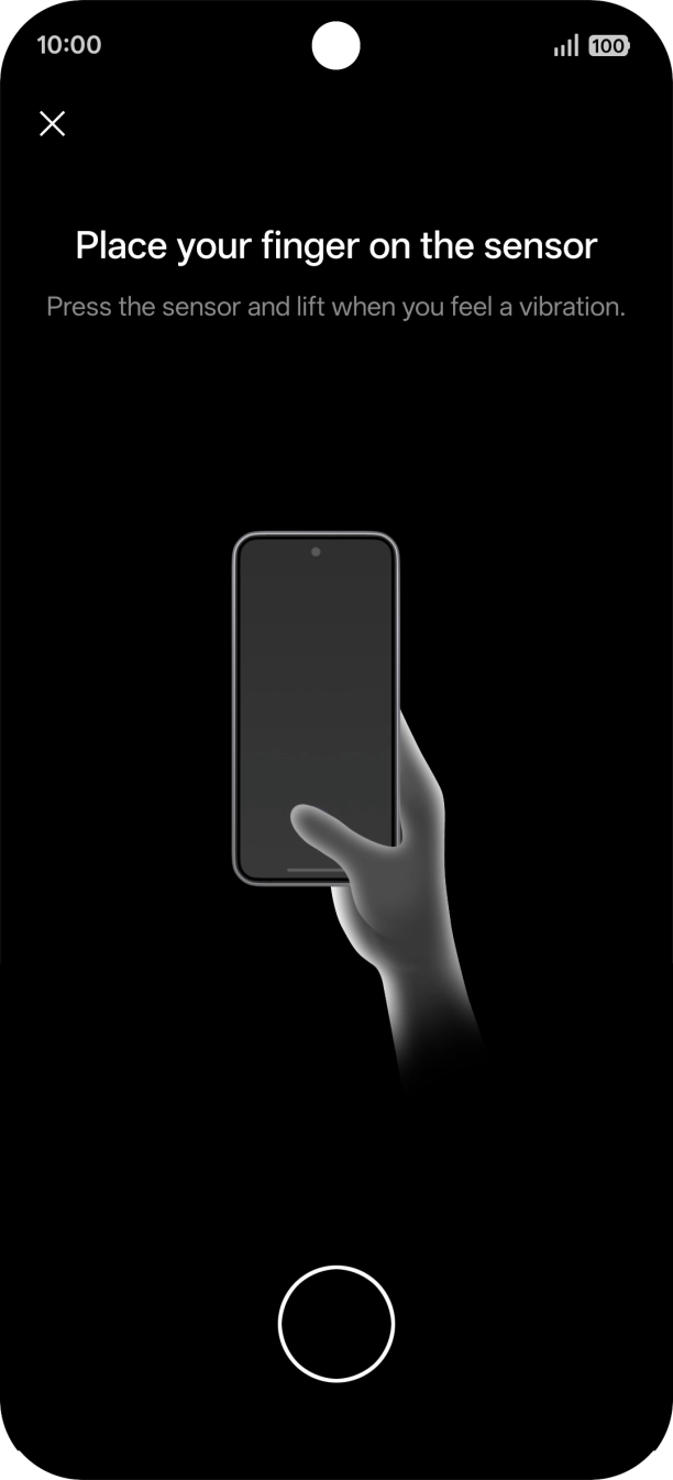 Follow the instructions on the screen to create the lock code using your fingerprint. Follow the instructions on the screen to create the lock code using your fingerprint.