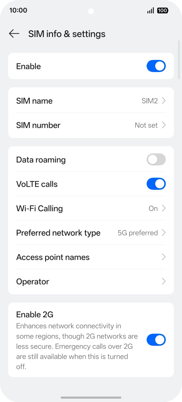 Press the indicator next to 'Enable' to turn use of the plan on or off.