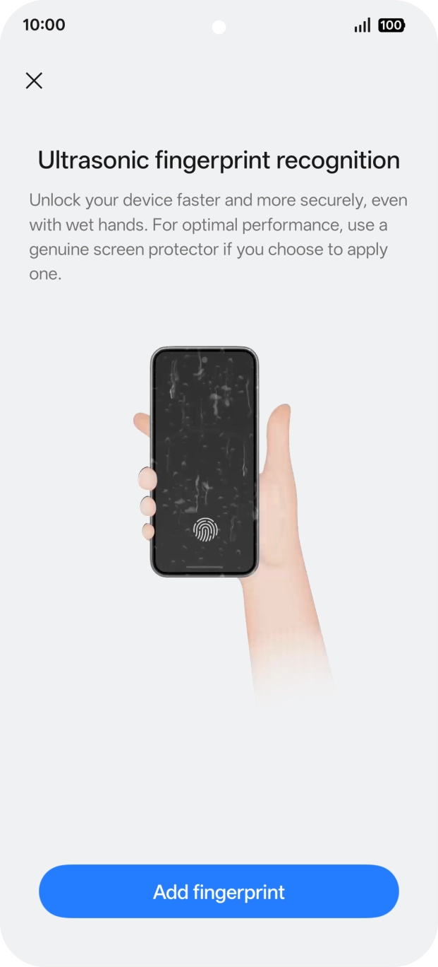 Press Add fingerprint. Press Add fingerprint.