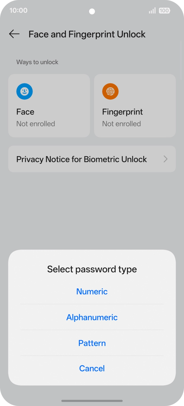 Press the required phone lock code. Press the required phone lock code.