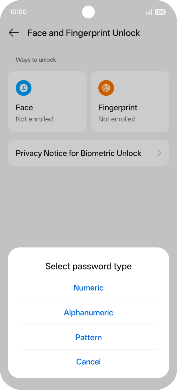 Press the required phone lock code. Press the required phone lock code.