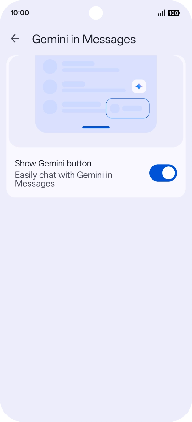 Press the indicator next to 'Show Gemini Button' to turn on the function. Press the indicator next to 'Show Gemini Button' to turn on the function.