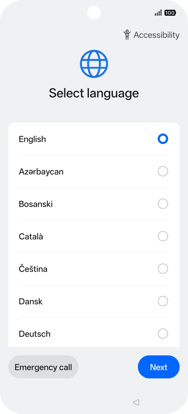 Press the required language.
