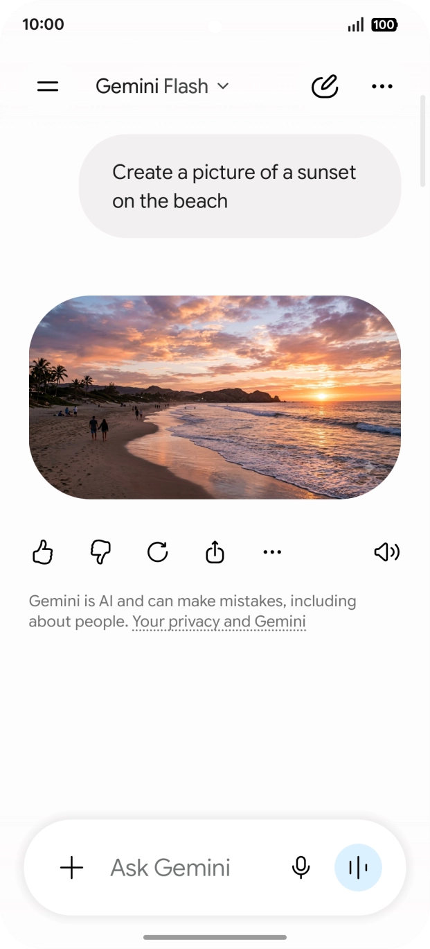 You can also ask Gemini to generate a picture based on your description.