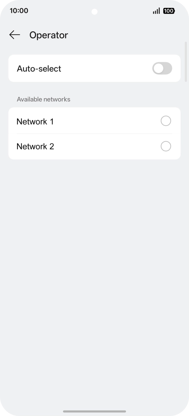 Press the required network. Press the required network.