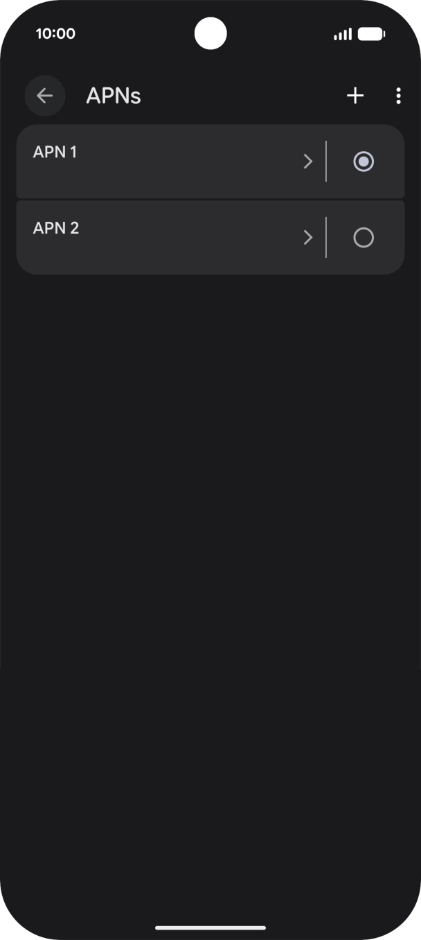 Press the field next to the data connection to activate it. Press the field next to the data connection to activate it.