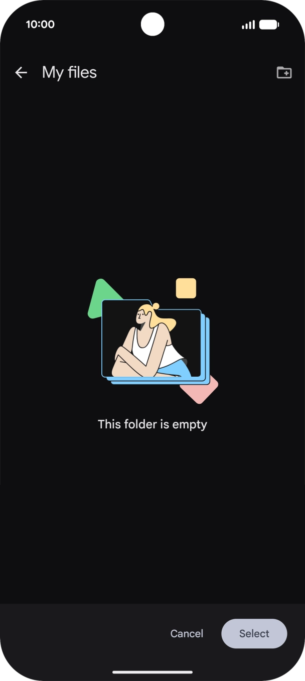 To create a new folder, press the new folder icon and follow the instructions on the screen to create a new folder. To create a new folder, press the new folder icon and follow the instructions on the screen to create a new folder.