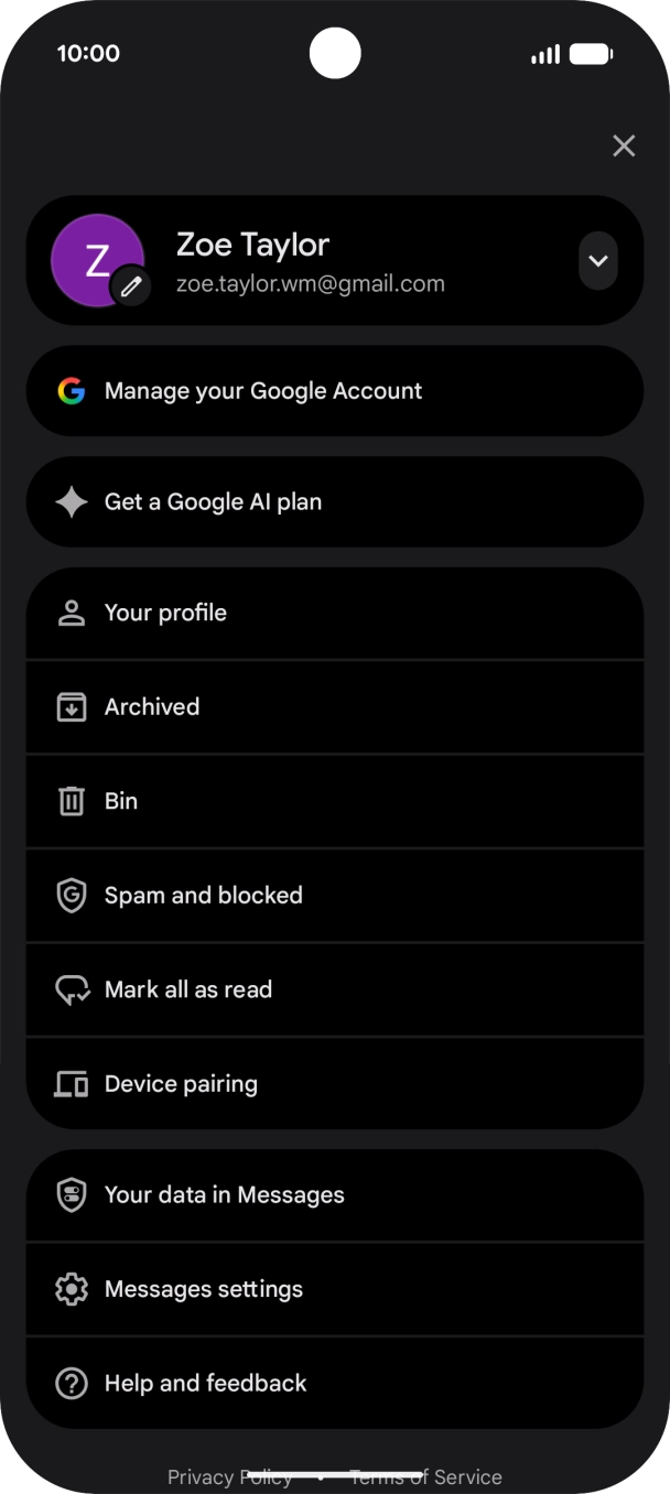 Press Messages settings. Press Messages settings.