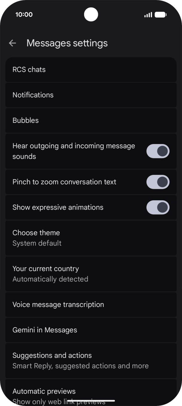 Press Gemini in Messages. Press Gemini in Messages.