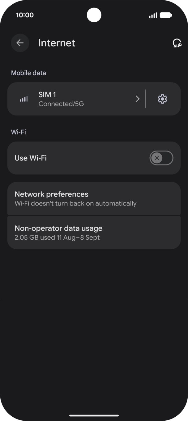 Press the indicator next to 'Use Wi-Fi' to turn on the function.