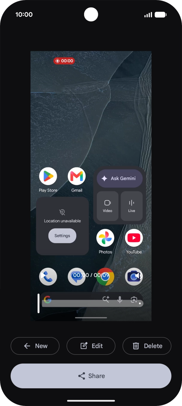 Slide your finger upwards starting from the bottom of the screen to return to the home screen.