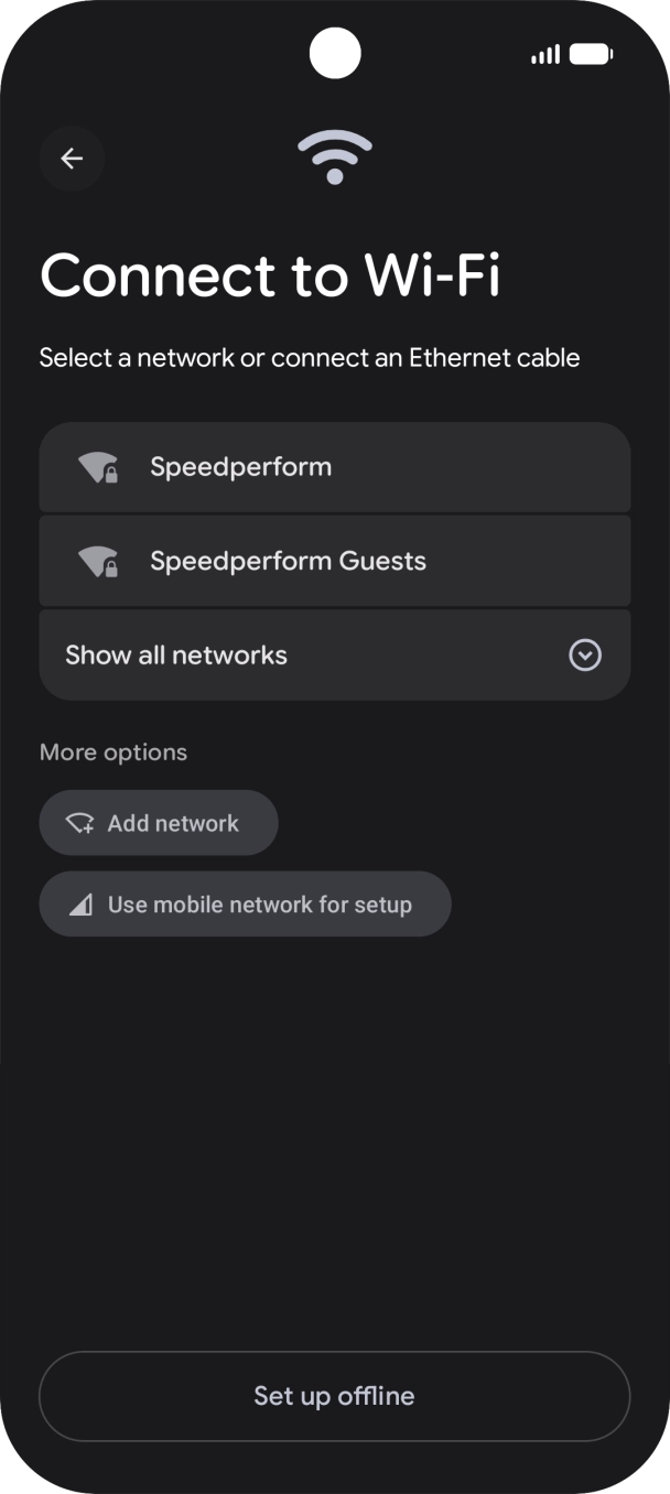 Press the required WiFi network. Press the required WiFi network.