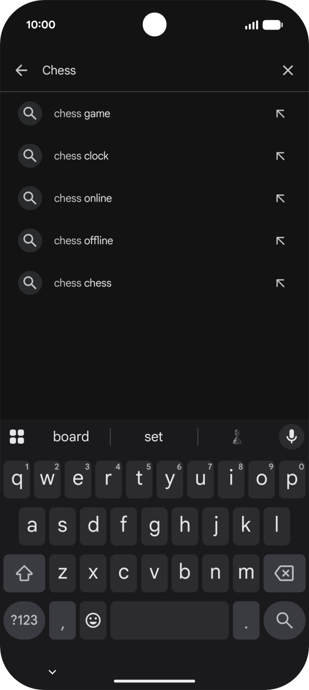 Key in the name or subject of the required app and press the search icon.