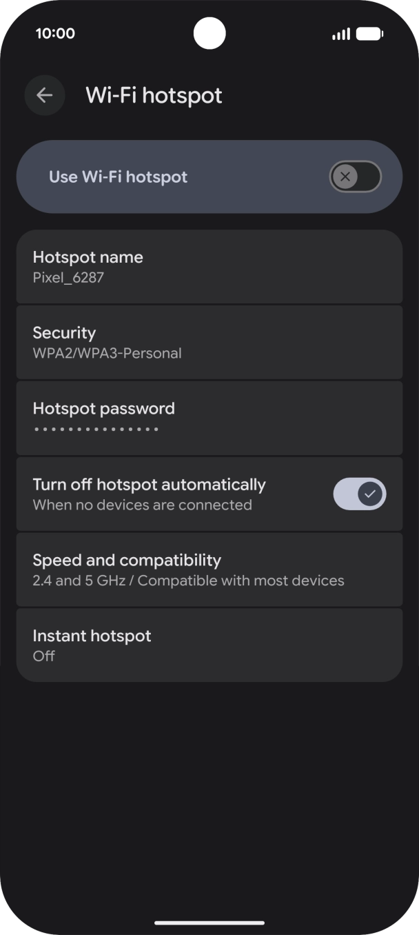 Press Hotspot name. Press Hotspot name.