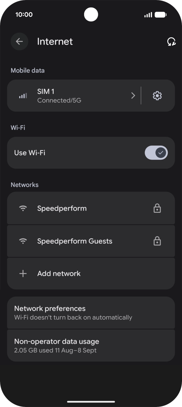 Press the required WiFi network.