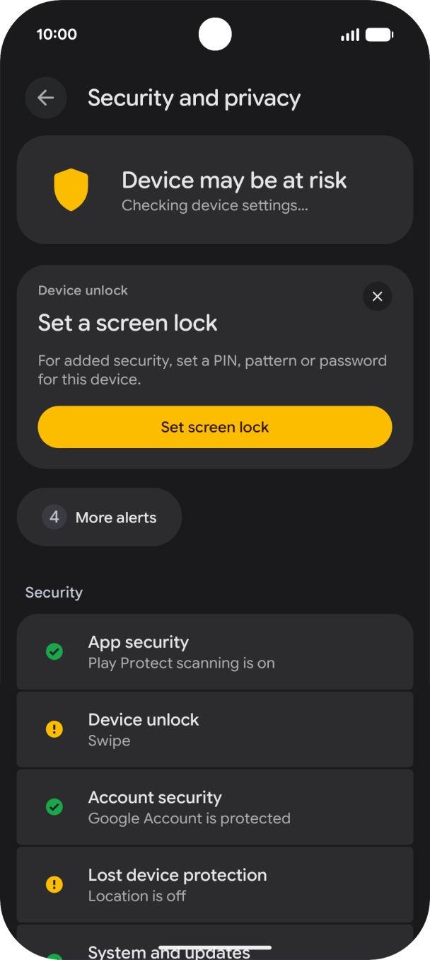 Press Device unlock. Press Device unlock.