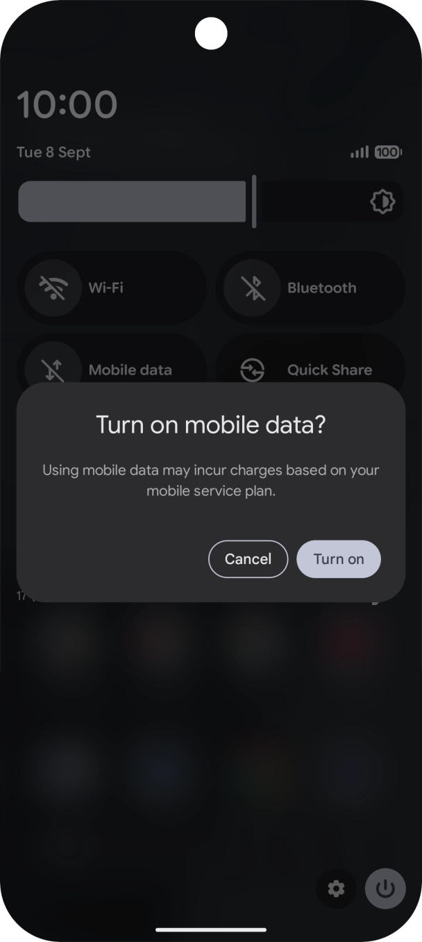 If you turn on the function, press Turn on. If you turn on the function, press Turn on.