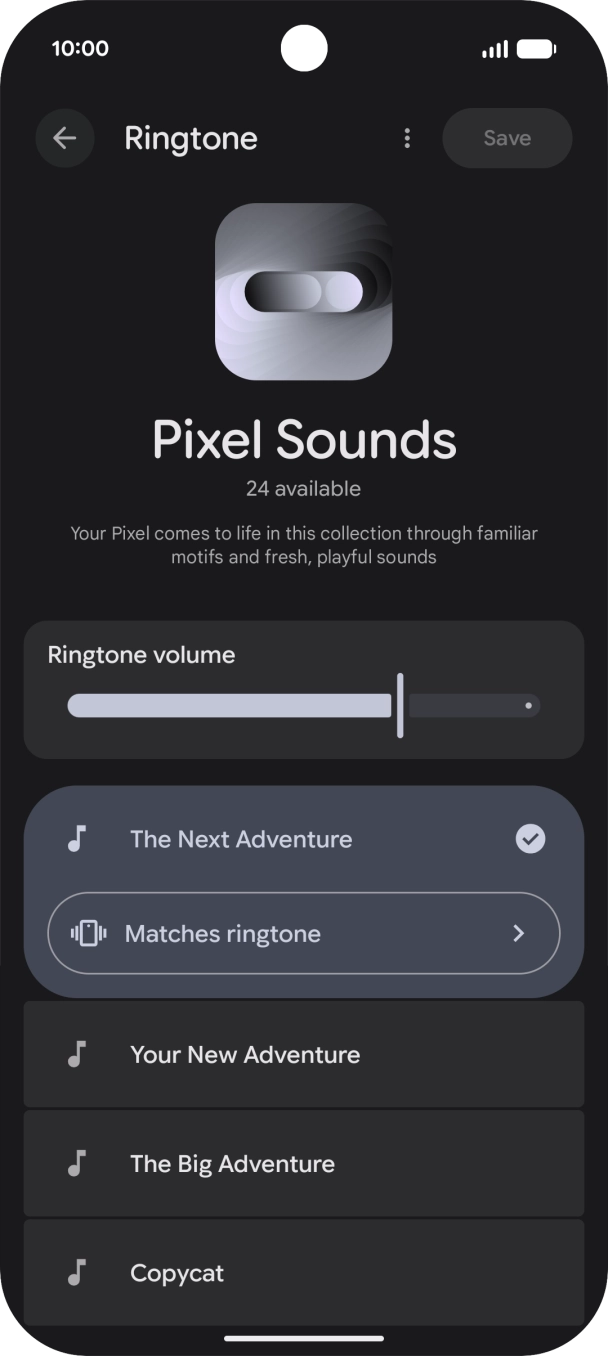Press the required ringtones to hear them.