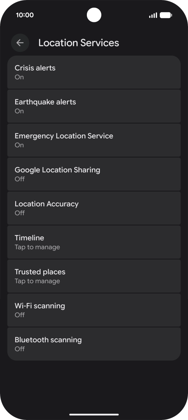 Press Location Accuracy. Press Location Accuracy.