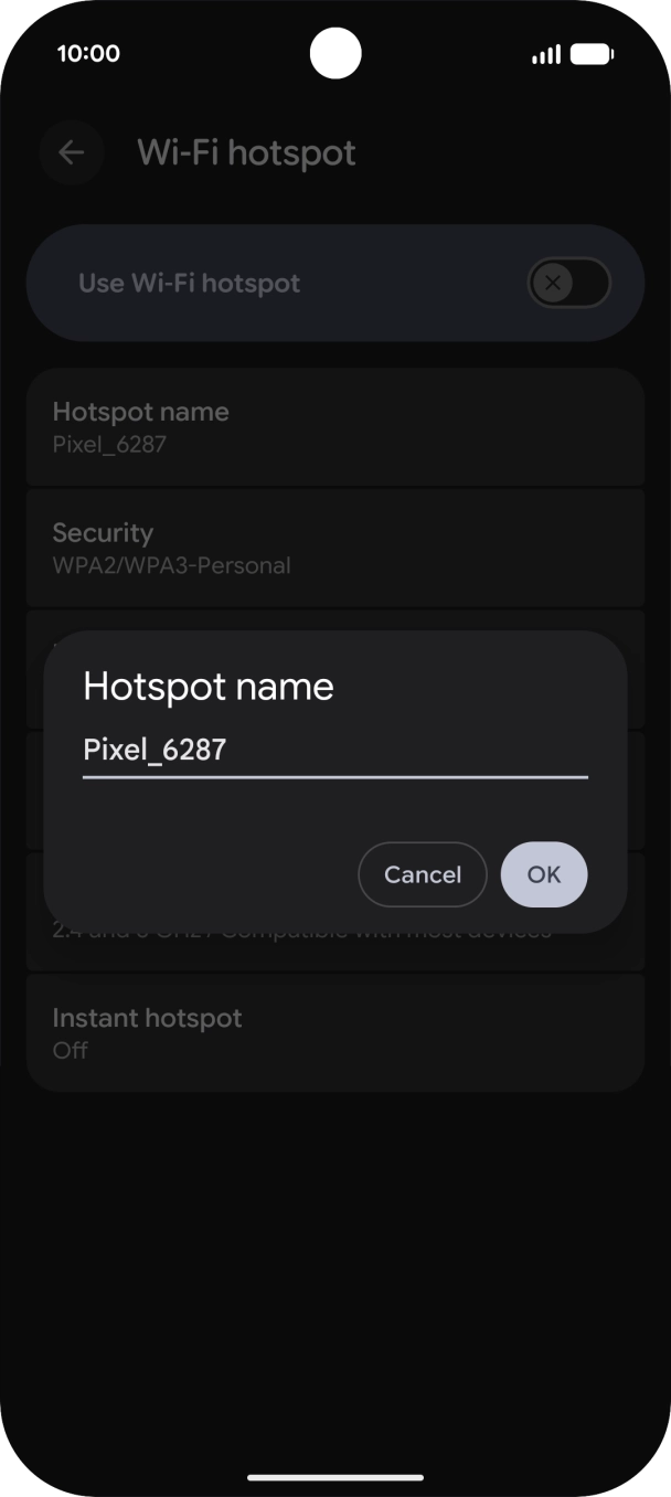 Key in the required WiFi hotspot name and press OK. Key in the required WiFi hotspot name and press OK.