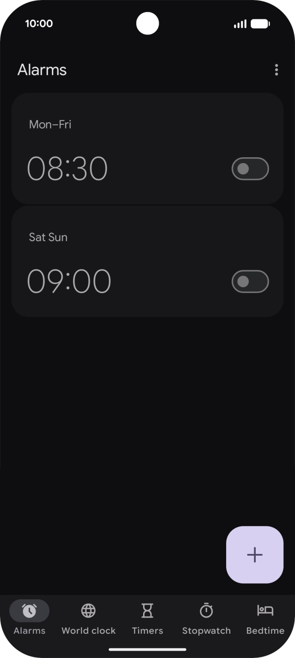 Press the set new alarm icon.