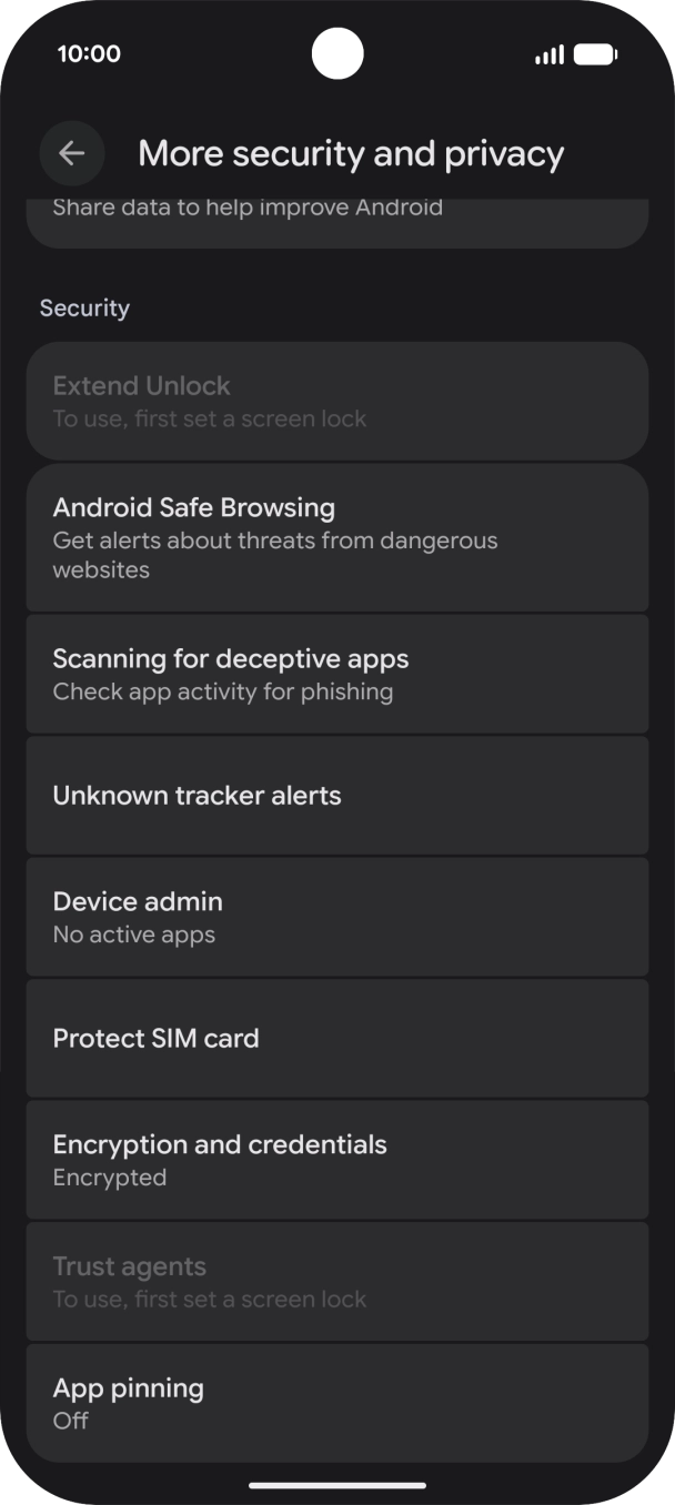 Press Protect SIM card.