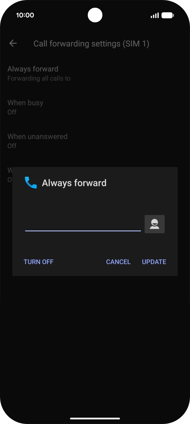 Press TURN OFF.