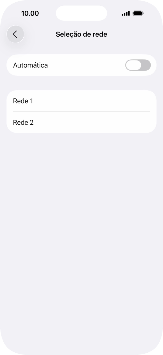 Se desativar a função, prima a rede pretendida.