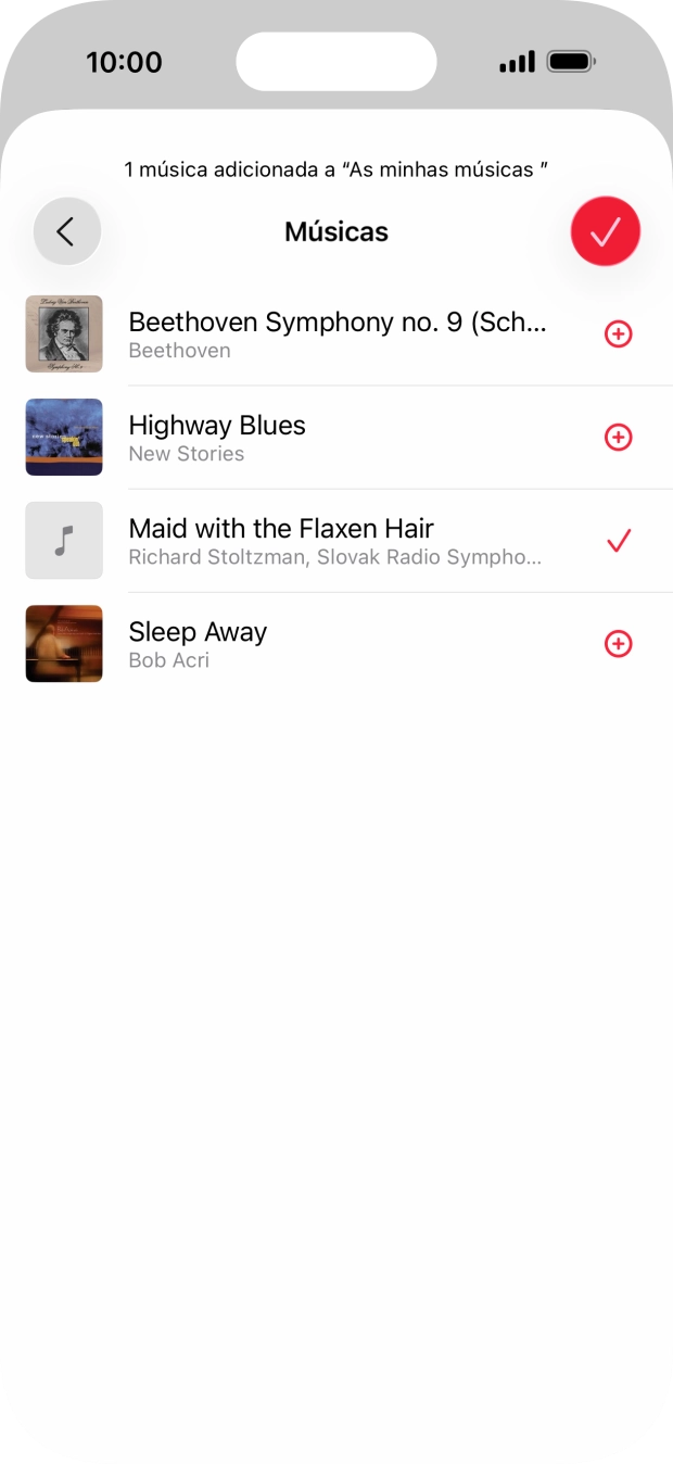 Prima o ícone para aceitar.