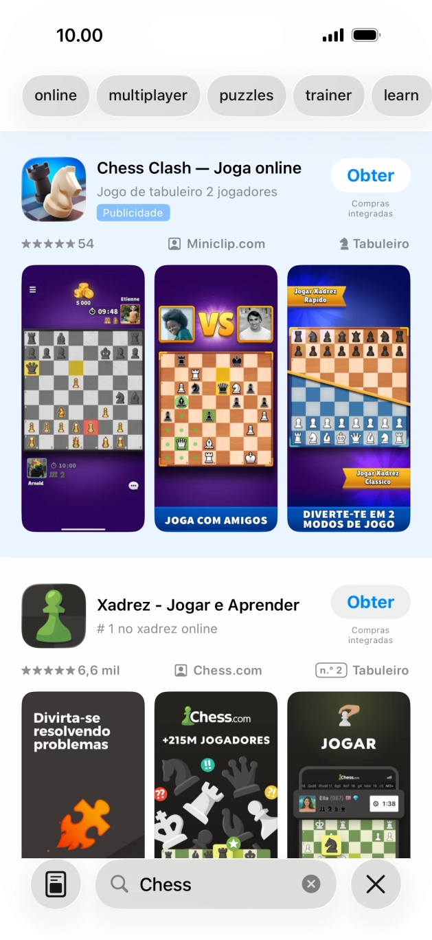 Prima a app pretendida.