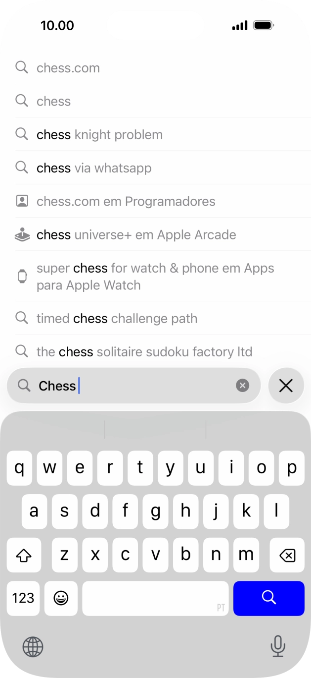 Prima o ícone para pesquisar.