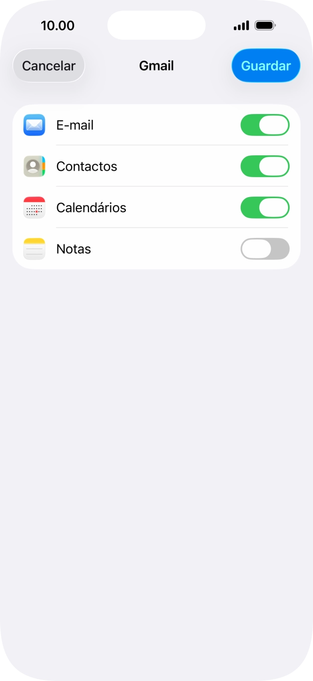 Se o ecrã mostrar esta imagem, a sua conta foi identificada e configurada automaticamente. Siga as indicações no ecrã para introduzir informações adicionais e concluir a configuração.