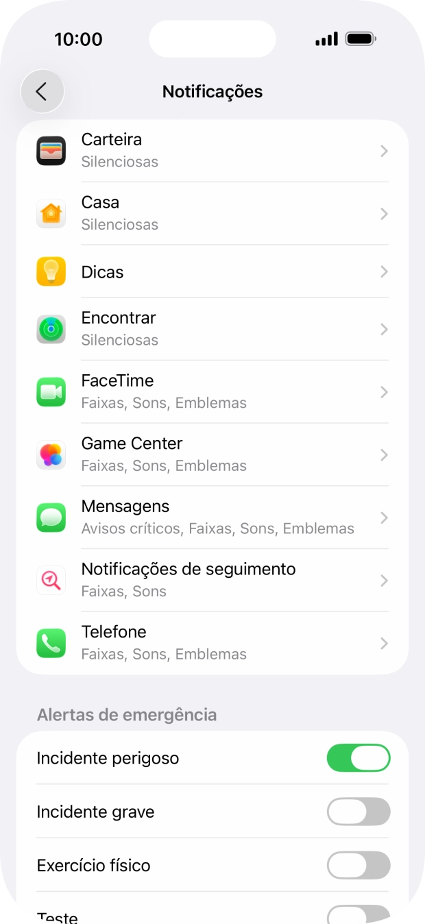 Prima a aplicação pretendida.