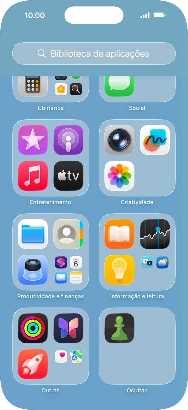 Mantenha premida por um momento a app pretendida.