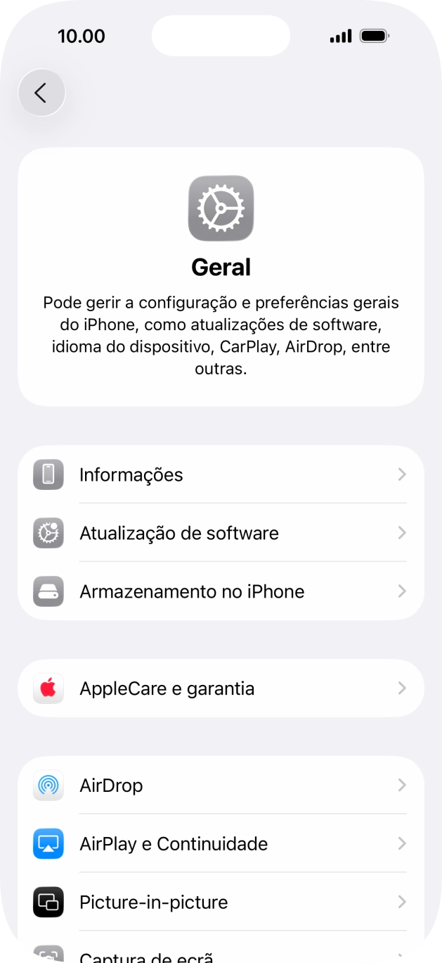 Prima Atualização de software. Se existir uma nova versão de software disponível, será agora indicado no ecrã. Siga as indicações no ecrã para atualizar o software do telefone.