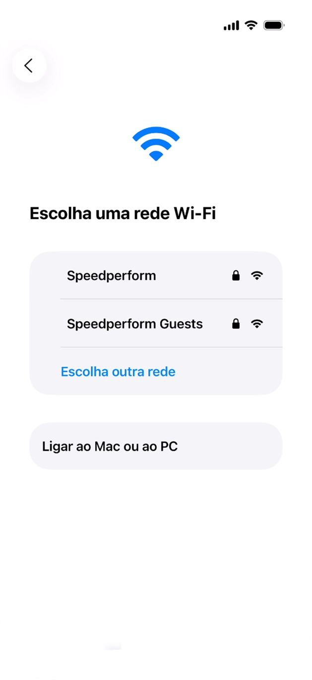 Prima a rede Wi-Fi pretendida.