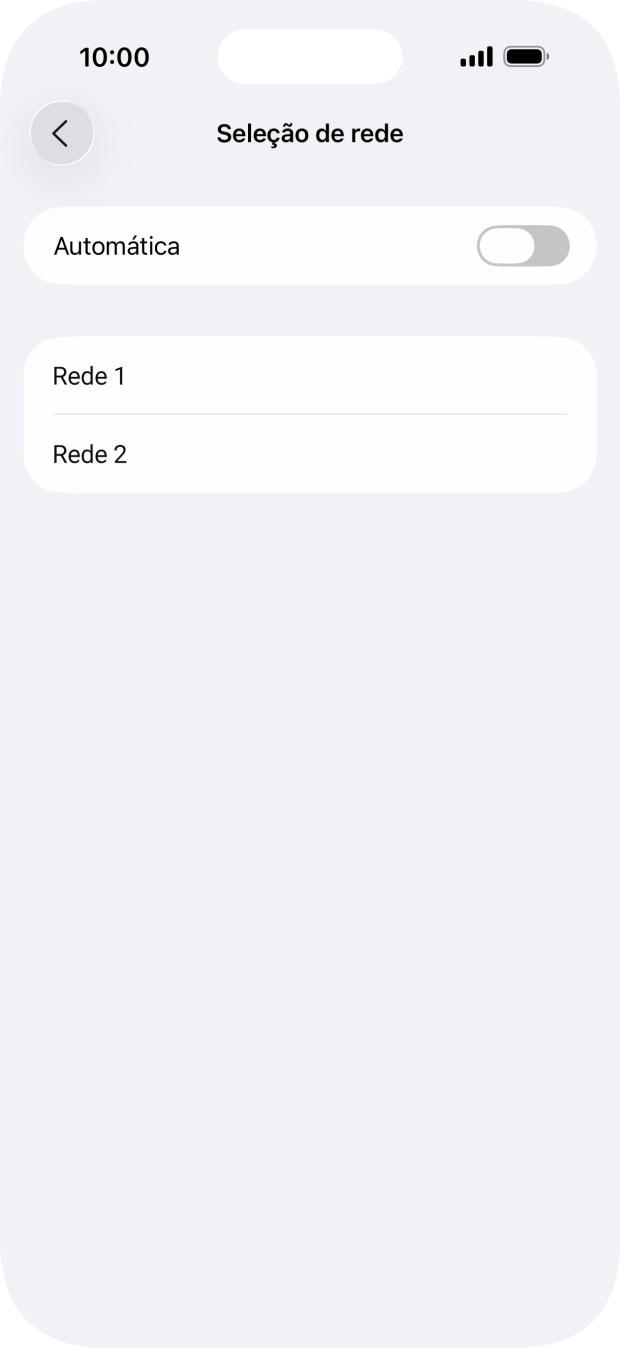 Se desativar a função, prima a rede pretendida.