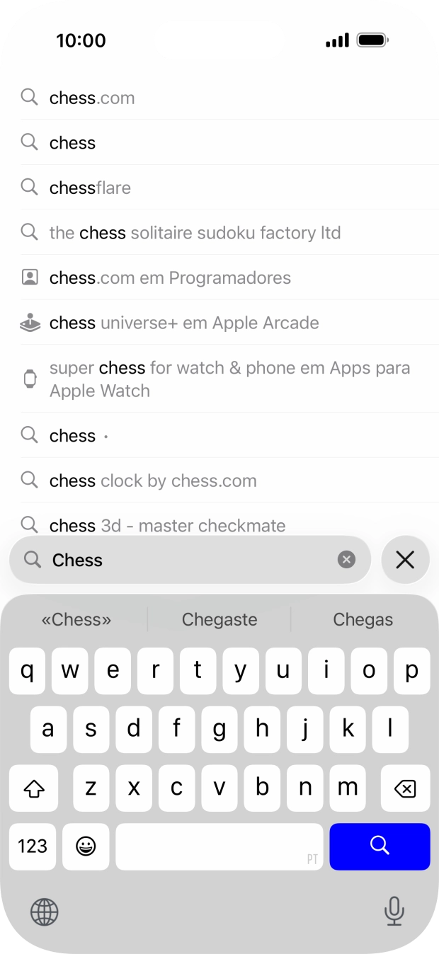 Prima o ícone para pesquisar.