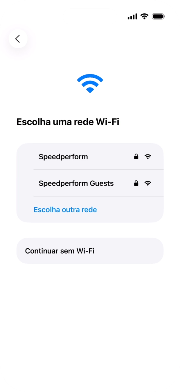 Prima a rede Wi-Fi pretendida.