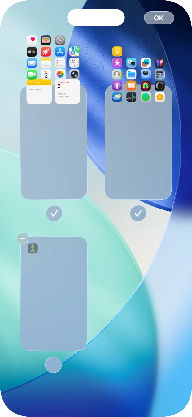 Prima o ícone de apagar junto do ecrã inicial pretendido.