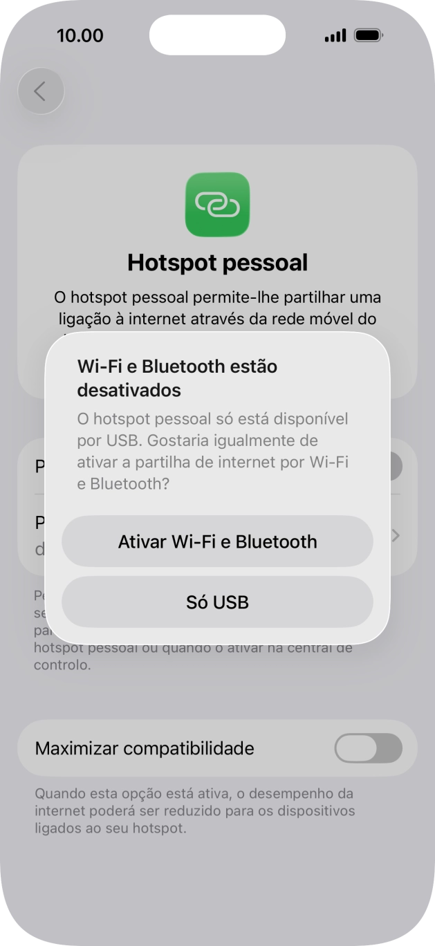 Se o Wi-Fi estiver desativado, prima Ativar Wi-Fi e Bluetooth.