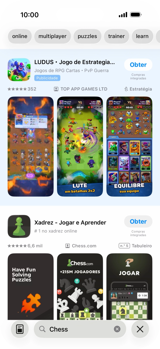 Prima a app pretendida.