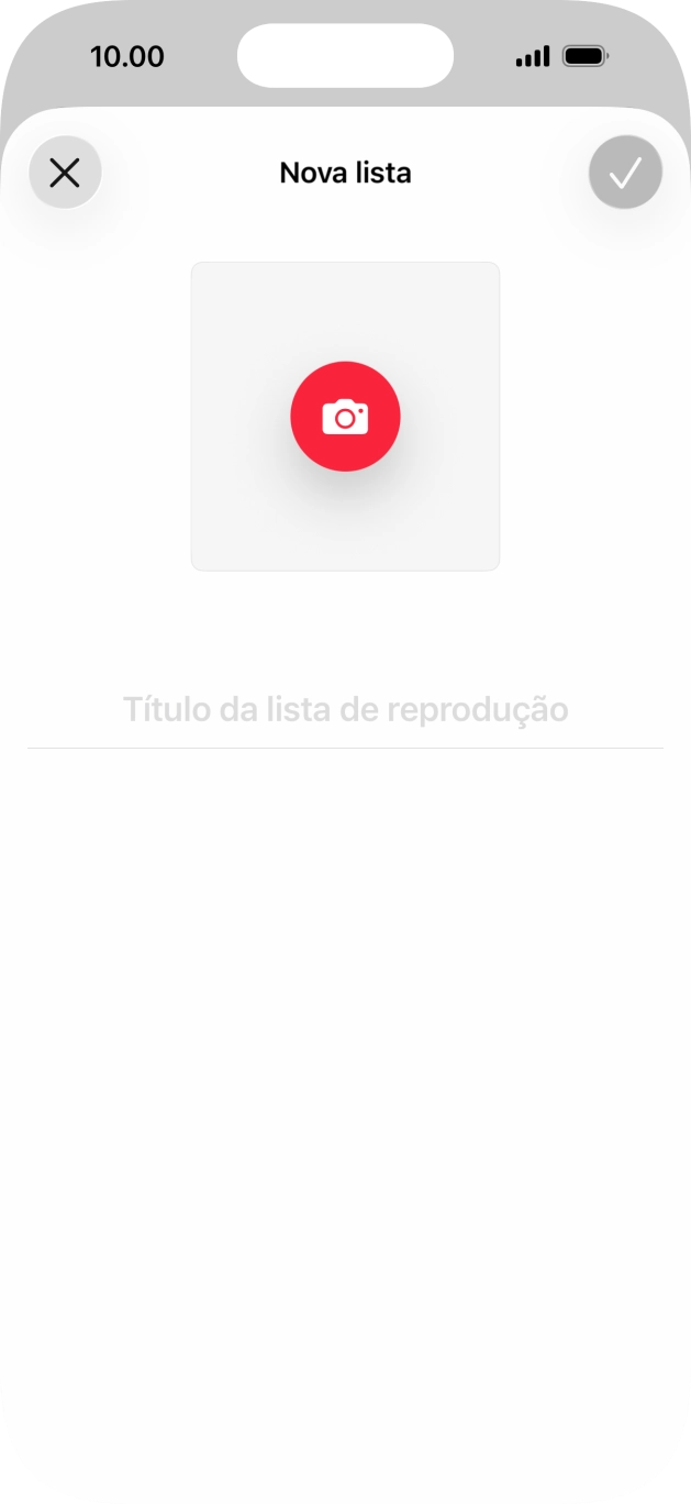 Prima o campo de escrita e introduza o nome da lista de reprodução.